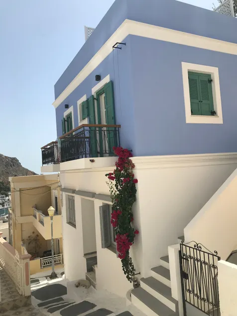 Traditional blue house in Spilia, Leros - Image 1