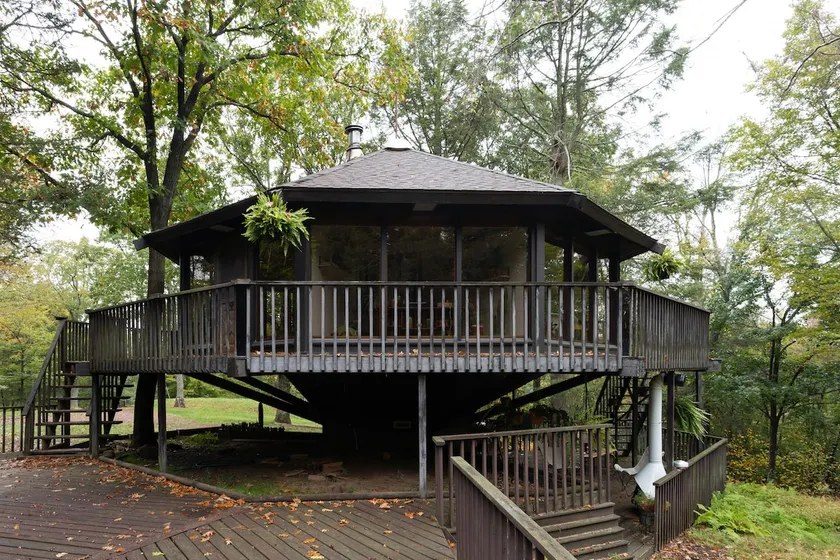the tree house, Wood Fired Hot Tub/Barrel Sauna - Image 1