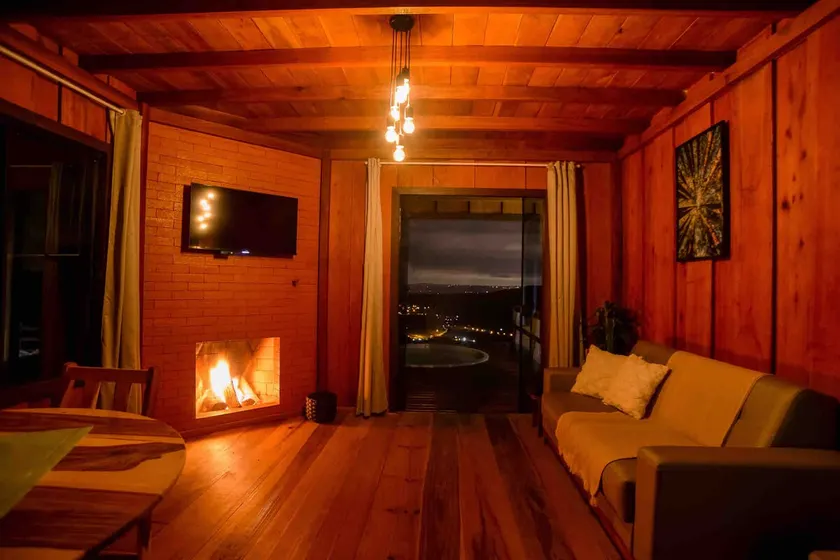 Vale do Sol Retreat • Hydro, fireplace and sunset - Image 1