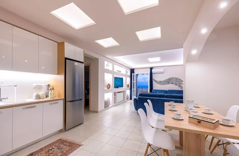 Santorini Symmetry Apartment-Spacious Stay for up to 8 Guests in Megalochori Village - Image 1