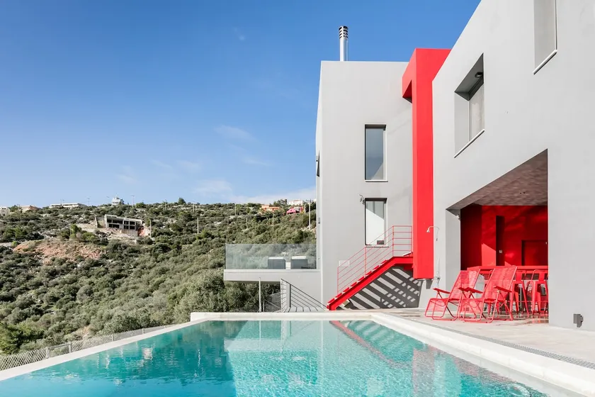 Détendez-vous à RED GREY SEAVIEW VILLA, avec piscine privée, Schinias, Marathon, Attiki - Image 1