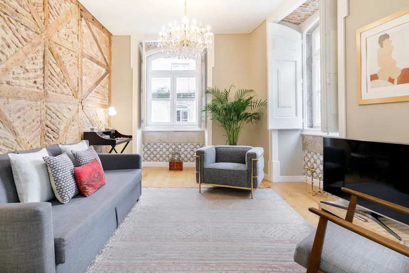 Alfama Baixa Spacious And Bright Apartment Blends the Historic and the Contemporary 2 Bedrs & 2 Bathrs AC 18th Century Building - Image 1