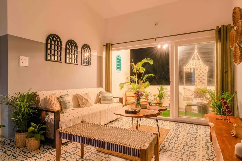 Skyline-Cozy 1BHK | Siolim | Shared Pool | Lazy Daze Stays - Image 1