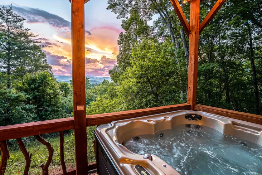 Cozy & kid friendly cabin w/ million $ views, hot tub, game room, and fire pit!! - Image 1