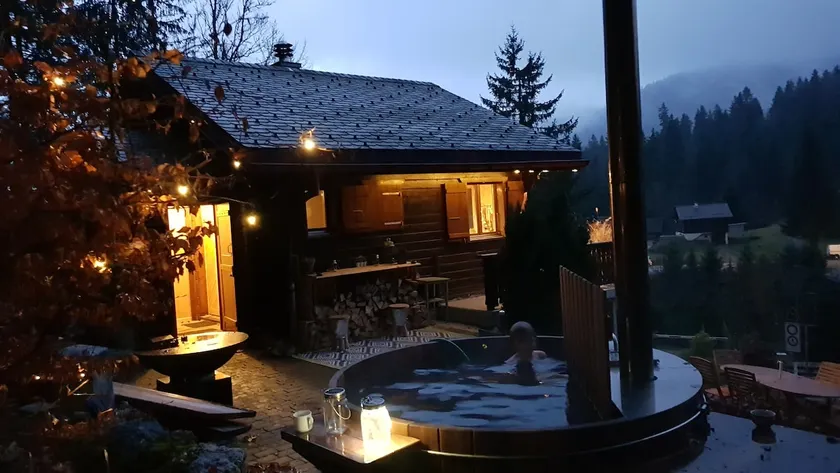 Cosy Chalet in the forest with Wood Fired Hot Tub - Image 1