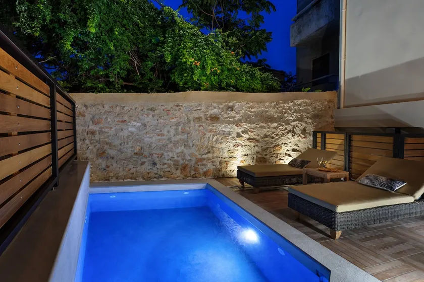 Two Bedroom City Villa Elvina in Chania with Private 24/7 Heated Pool & Hot Tube - Image 1