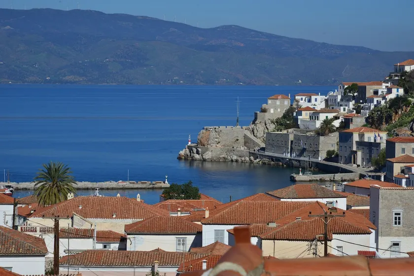 Hydra town, Relaxing patio Panoramic sea view - Image 1