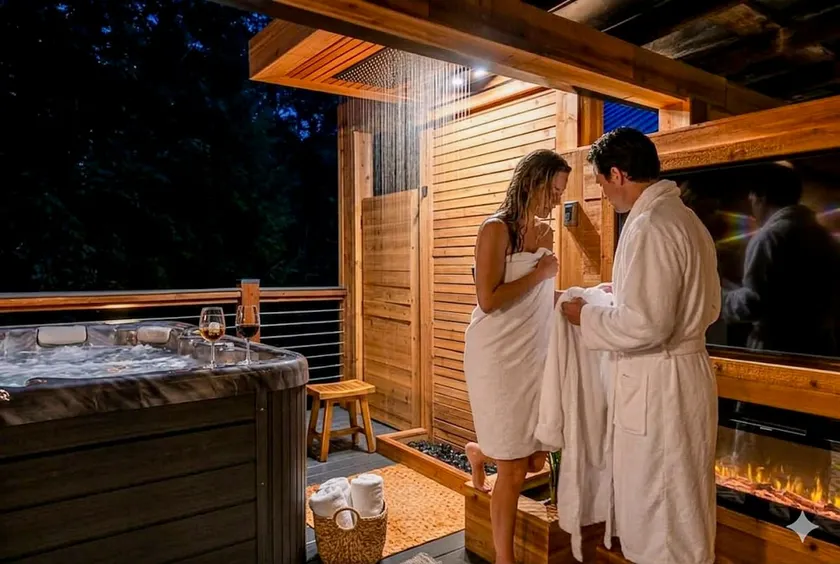 Adults Only, Hot Tub, Outdoor Shower, Romance - Image 1