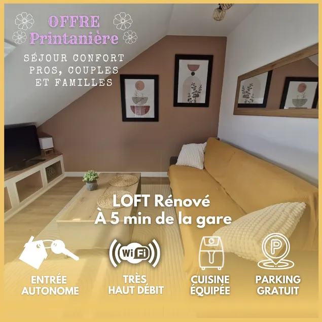 Loft with private entrance - 5 min from station - 1 to 4 people - Pro & Family - Image 1