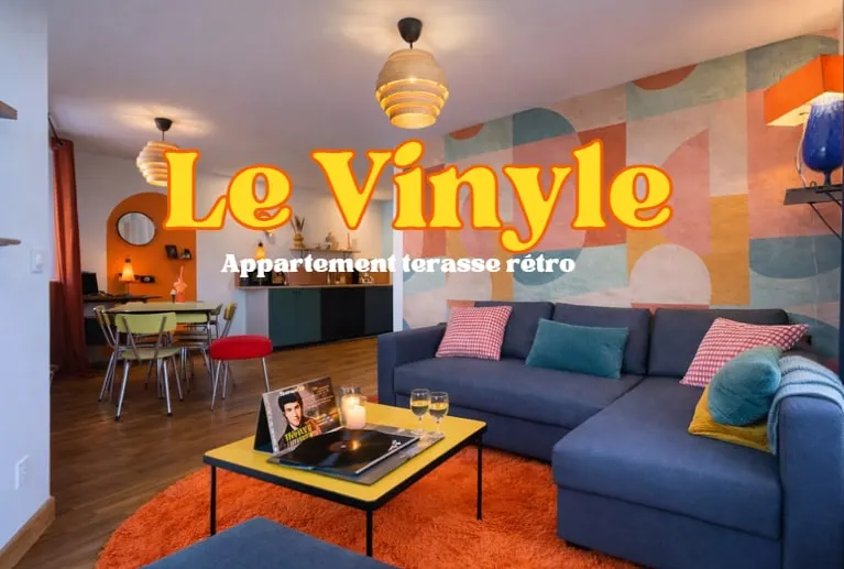 Vinyle club-rétro 70's-6 pers-Terrasse-Wifi-Parking - Image 1