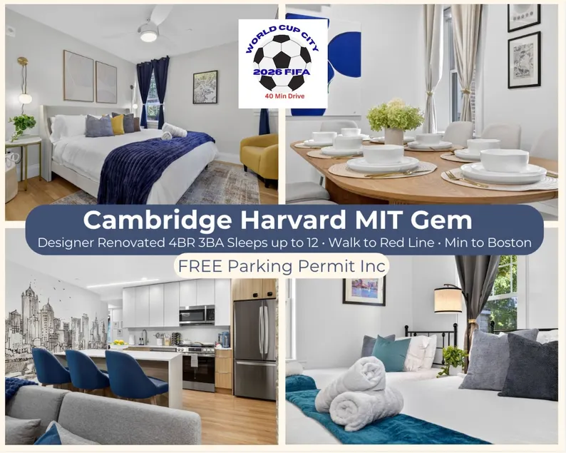 4BR 3FullBA Gem• Harvard & MIT• Free Parking Pass - Image 1