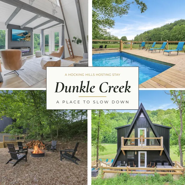 Hocking Hills A-Frame w/ pool, hot tub, firepit ! - Image 1
