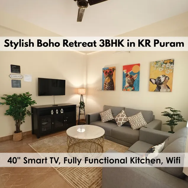 Stylish 3BHK Boho Retreat near KR Puram - Image 1