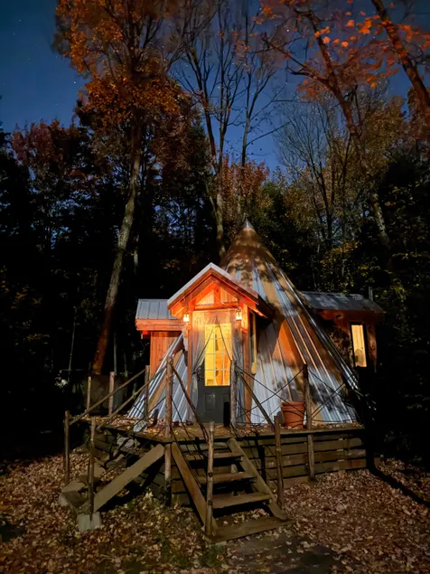 Wooden forest teepee in maple grove #5 - Image 1