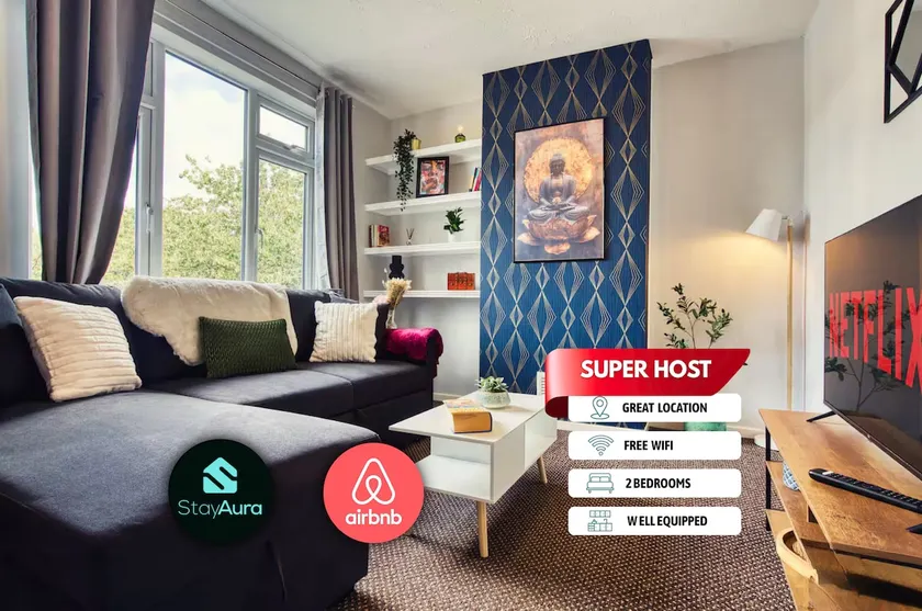 Modern 2 Bed, Sleeps 6 & Free Parking & By Stay Aura Short Term Rental Newcastle - Image 1