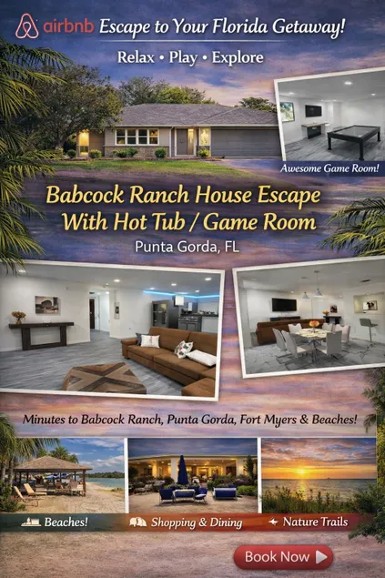 Babcock Ranch House Escape, Games Room & Hot Tub - Image 1