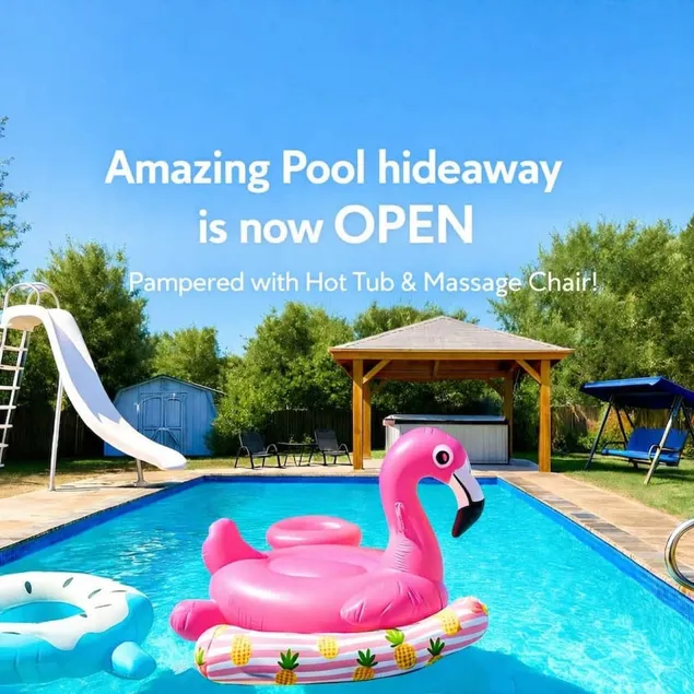 Family treat with hot tub and pool - Image 1