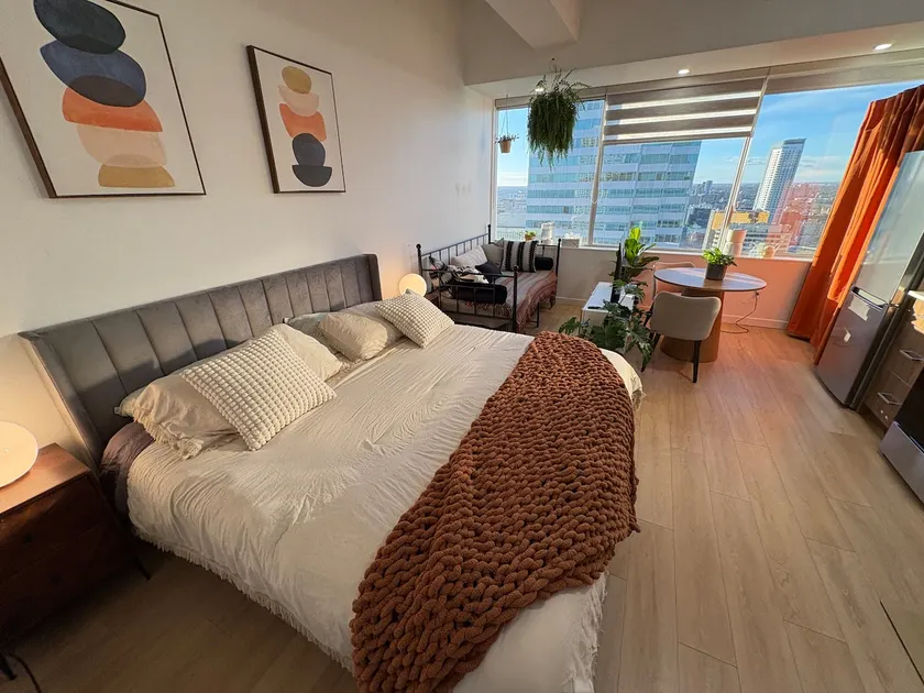 Top-Floor Boho Studio Heated Parking Skyline Views - Image 1