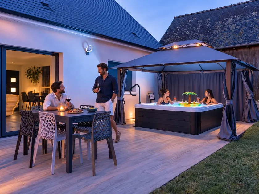 Private covered hot tub • 6 people • Beauval & Châteaux - Image 1