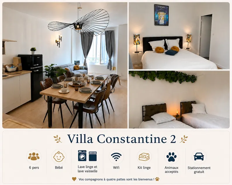 2 apartments, Thermal Baths and quays, Allier, Gd, T3, 6 people + baby - Image 1