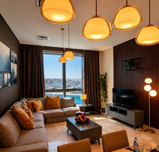 Luxury 4BR Lounge, Sea&Pearl View, Above Mall - Image 1