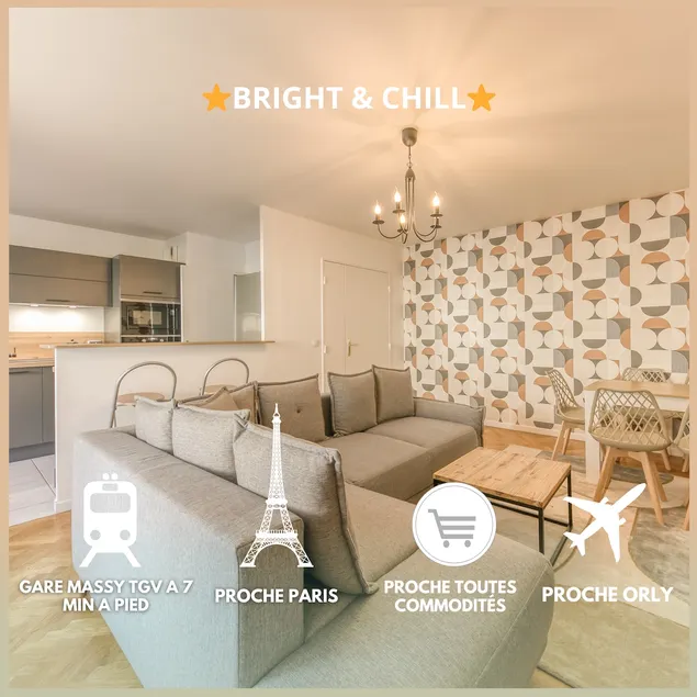 Bright & Chill –Terrasse • Proche Orly & Massy TGV - Image 1
