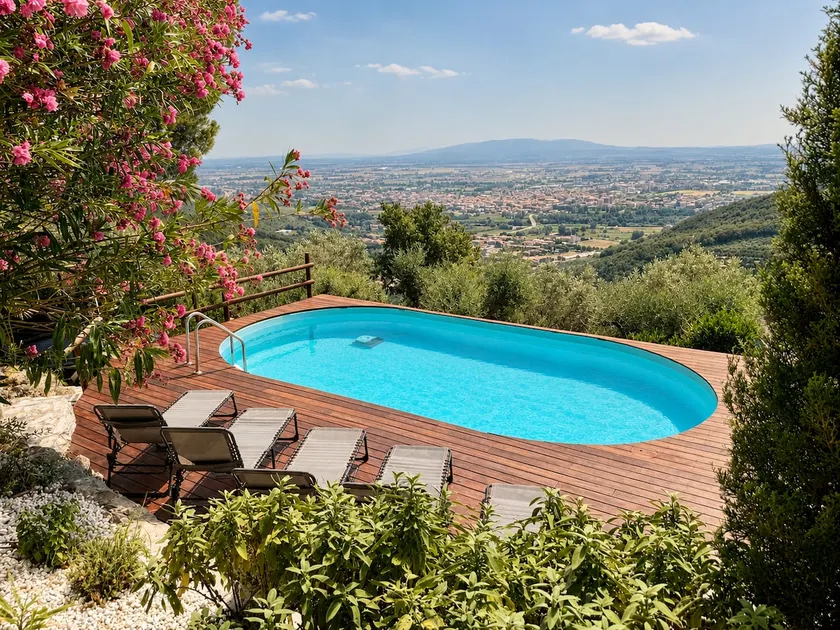 Tuscan farmhouse with panoramic views and pool - Image 1