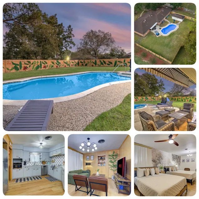 Retro Retreat 4BRs*10 beds*pool*3TVs*Hobby airport - Image 1