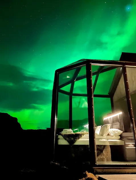 Aurora Glass Cabin I Private Sauna and Jacuzzi - Image 1