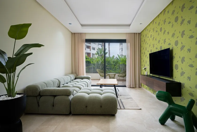 Modern 2BR Duplex in Bouskoura | Pool Access | Parking - Image 1