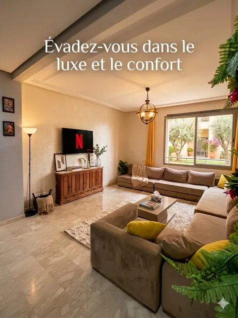 Living room TV Netflix, Shahid WiFi, 2 bedrooms, 2 bathrooms, kitchen - Image 1