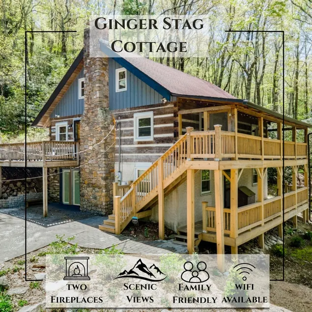Ginger Stag Log Cabin w/ Fire Pit - Image 1