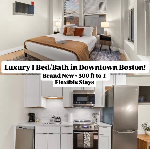 705B BRAND NEW Downtown Boston King Bed Walk to T - Image 1