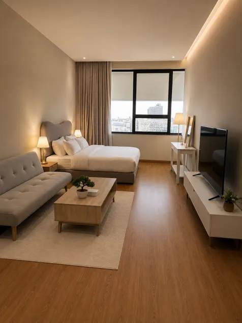 Elegant studio in a residential tower next to the train - Image 1