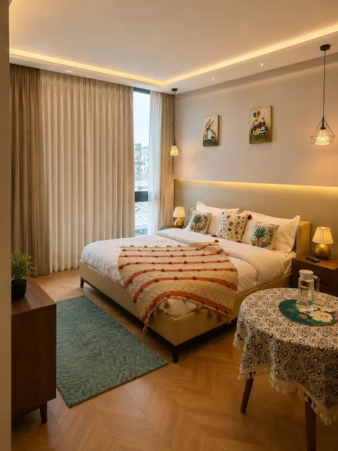 Gold Haven Stays | New 1 BHK | Cozy Space |Luxury - Image 1