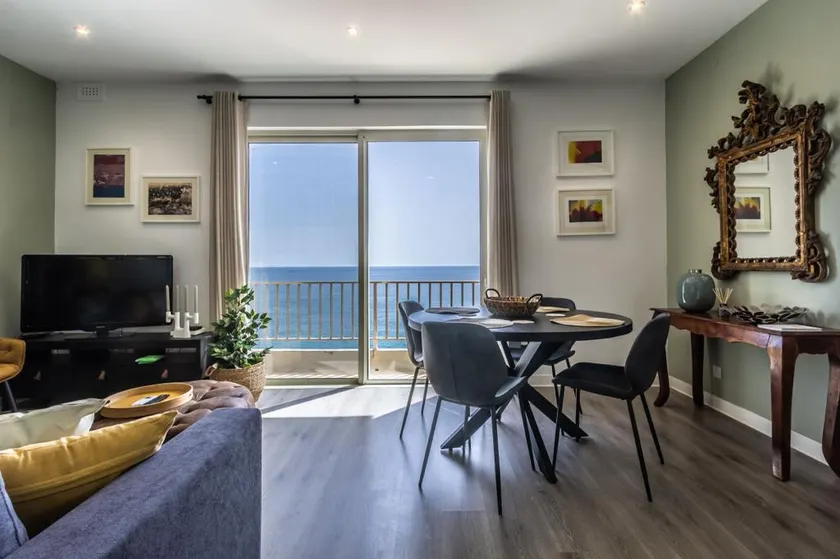 Seafront 1BR w/ Balcony & Views | St Julian's - Image 1