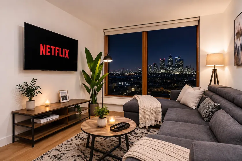 1BR City View Flat Parking Available Sleeps 4 - Image 1