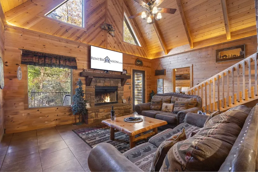 Real Log Cabin-Games-Cmty Outdoor Pool & Fire Pit - Image 1