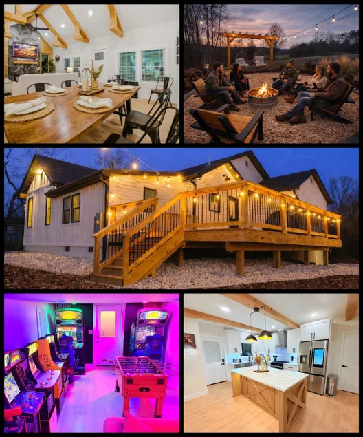 Modern farm house getaway -fire pit game Room - Image 1