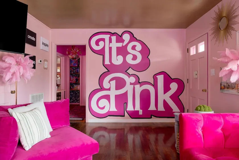Pink Mimosa House | Neon Photo Stay Near Downtown - Image 1
