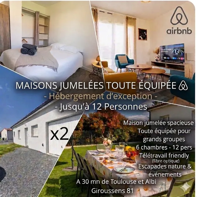 Les Tarnaises, 2 new semi-detached houses, 12 people - Image 1