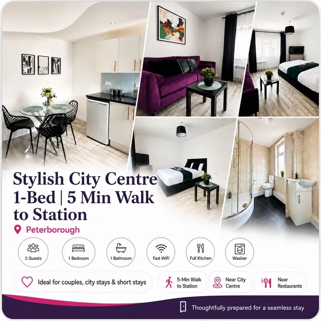 Stylish City Centre 1-Bed 5 Min Walk to Station - Image 1