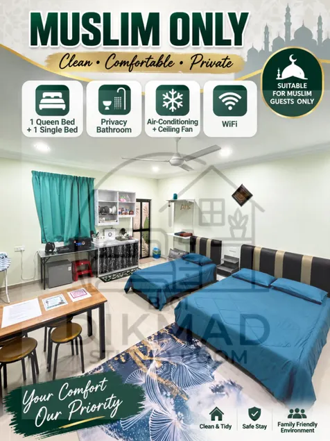 Dikmad Studio Room - (1 Queen+1Single-Muslim Only) - Image 1
