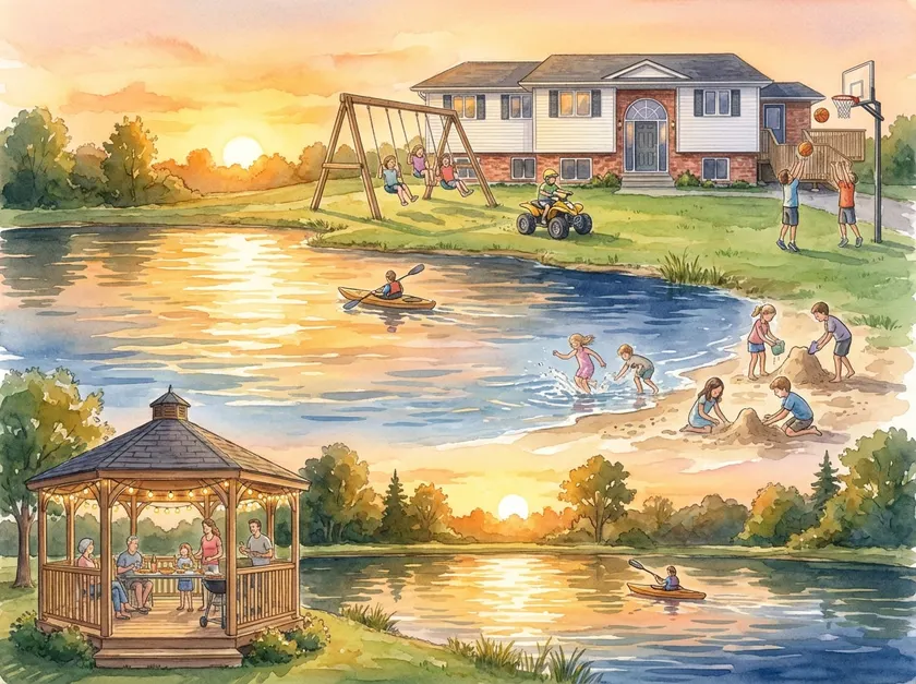 Calm river home, where quiet dreams flow. - Image 1