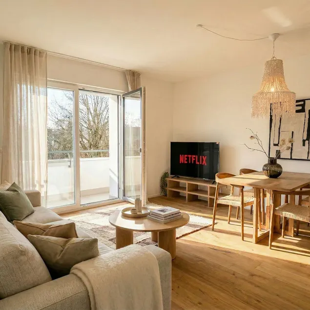 Riverfront 1BR & Balcony | Zurich Airport | WiFi - Image 1