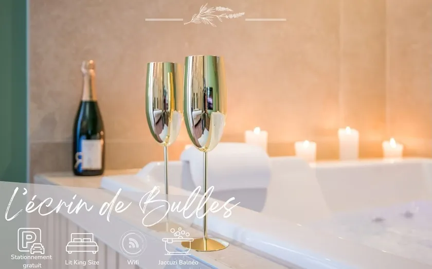 L'Écrin de Bulles Romantic Suite – Hot Tub, A/C - Image 1