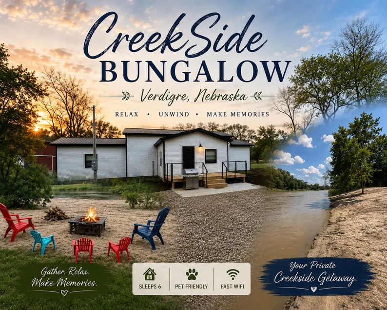 Creekside Bungalow- 3 acres with private beach - Image 1