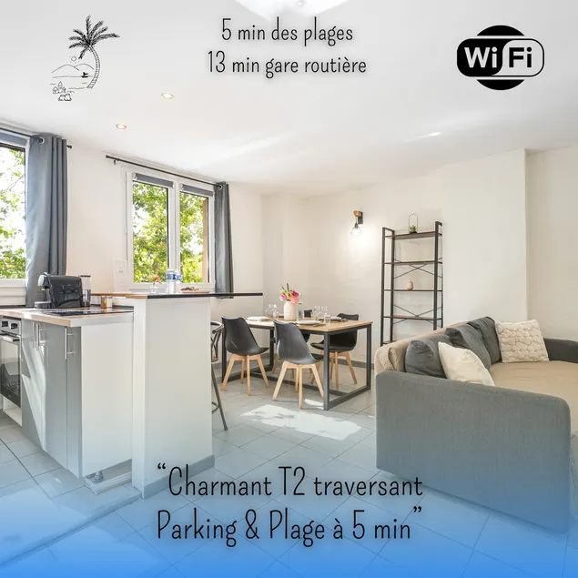 Charming one-bedroom apartment with windows on two sides • Parking & beach 5 minutes away - Image 1