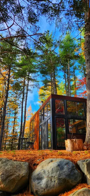 Waterfront Architectural Cabin | Fall + Campfire - Image 1
