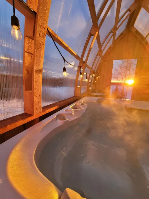 lakefront cabin with boats, sauna, hot tub, fire pits, trails, fishing gear - Image 1